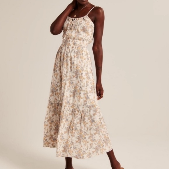 Abercrombie & Fitch Floral Cream Maxi Dress - Picture 1 of 3
